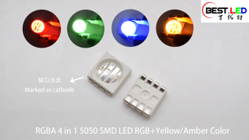 RGBA 4 in 1 5050 SMD LED RGB+Yellow Amber Color