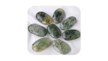High Quality Natural Crystal Healing Stones: Wholesale Prehnite Palm Stones for Massage and Appreciation1