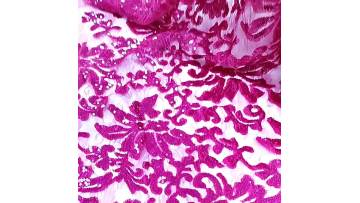 fuschia sequin embroidered fabric for dress