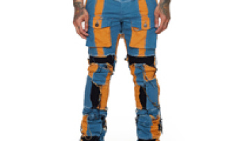 Custom Mens Distressed Streetwear Hip Hop Washed Jeans Men Loose Patchwork Denim Pants1