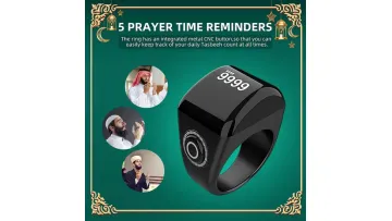 Smart Digital Tasbih Rings - Waterproof Prayer Counter with OLED Screen1