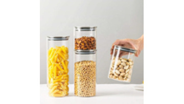 Glass+pp High Borosilicate Glass Storage Jar Glass Sealed Jar With Lid White Sugar Tea Jar1