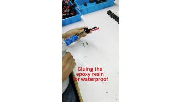 gluing the battery cable