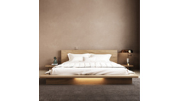 Modern minimalist style design bed environmentally friendly wood fiberboard bed OEM custom wooden bed set1