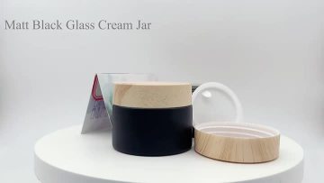 frosted black glass cream jar