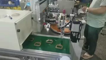 Rotating table screen printing machine with IR oven