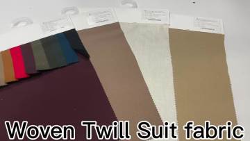 Wholesale hot selling stretch polyester rayon cloth material  twill linen fabric for men's pants and trousers1