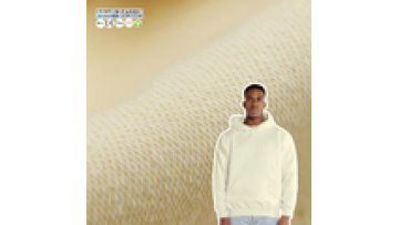 Customizable 320gsm CVC Hoodie Fabric 100% Organic Cotton Plain Dyed French Terry Knitted Fabric for Spring Sweatshirt Garment1