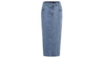 Wholesale A-line Women Long Straight Blue Washed Denim Skirt Lady Jean Skirt1