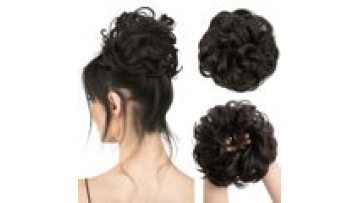 Large Messy Bun Hair Piece Wavy Curly Scrunchies Synthetic Chignon Ponytail Hair Extensions Thick Updo Hairpieces1