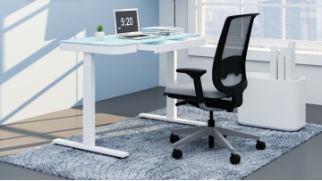 Ergonomic Modern Office Computer Table Sit Stand Desk Single Motor Standing Desk Electric Height Adjustable White Desk Lifting1