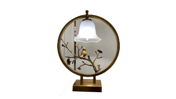 Flower branch sparrow lamp