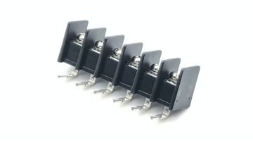 9.5mm Pitch Bent Insertion Barrier Terminal Blocks Black 1*6P