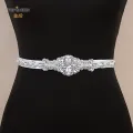 TOPQUEEN S388 Wedding Belts with Pearls Women's Belts with Rhinestones Beaded Belt Bridal Applique Bridesmaid Sash Cristal Belt