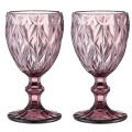 Relief Wine Glass Goblet Cup 2 pcs / lot Color Retro Juice for Drinking Cup Spirits Wedding Party Wine Glasses 300ml 240ml