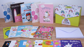 Wholesale Custom Print Luxury Decoration Paper Cute Kids Bulk Boxed Birthday Greeting Cards And Envelopes Set Kit Packaging1