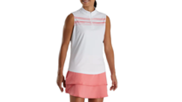 Custom Ladies Breathable White Sleeveless Tennis Stripe Polo Shirt Women Shirts1