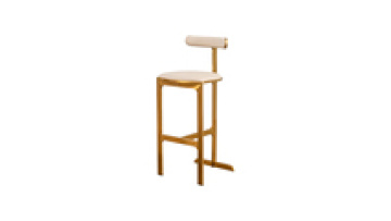 Light luxury PU leather stainless steel bar counter table high chair1