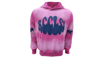 pink monkey washed hoodie