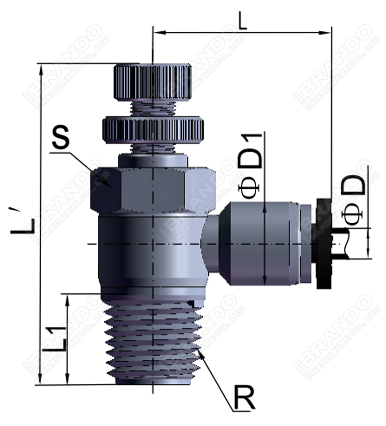 NSE Pneumatic Flow Control Air Fittings 1/8'' 1/4'' 3/8'' 1/2'' 0