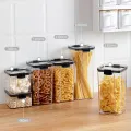 Airtight Food Storage Container Kitchen Dry Food Snacks Storage Organizer Almacenamiento Cocina Clear Plastic Jars Canisters