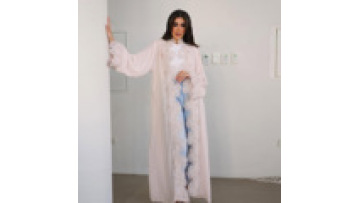 2026 Dubai Elegant Floral Applique Robe Muslim Open Abaya Long Coat Middle Eastern Style Cardigan Women's Clothing1