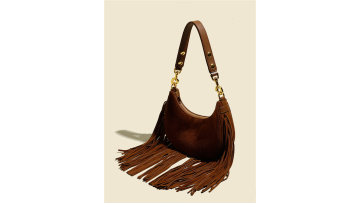 Classic Tassel Design Genuine Leather Bucket Bag
