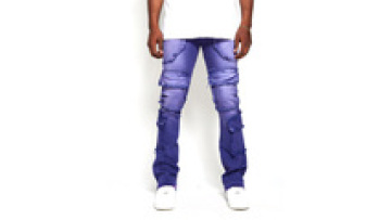Ripped Stretch Tie Dye Men Jeans Stacked Hem Distressed Jeans Pants1