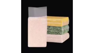 Customized heavy-duty transparent food grade side buckle board cube brick shaped cassava pearl rice packaging vacuum sealed pocket