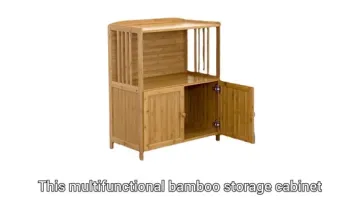 Multifunctional Bamboo Storage Cabinet for Kitchen Living Room1