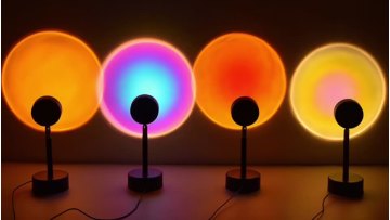 2021 Nordic Sun Sunset Rainbow Projection Light Atmosphere Night Light Lamp USB Home Laser Mini Sunset Projection Lamp1