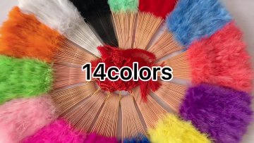 FK Wholesale Solid Color Foldable Wedding Bride Hand Feather Fans For Dance Decoration Fans1