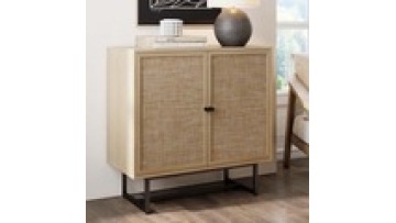 Hot sale door side nordic style natural modern designs storage solid wood rattan kitchen living room cabinet1
