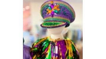 Trending Purple, Green, and Gold Themed Party Captain Hat for Mardi Gras, Sequin Spiked Hat for New Orleans Burning Man Festival Event Gift1