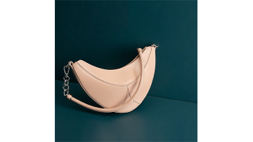 Pink Crescent Genuine Leather Premium Fashion Tote