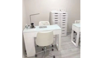wholesale Free sample New models Modern style tempering glass wireless charge furniture  Manicure Beauty salon Nail table1
