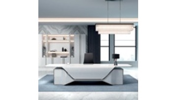 Manufacturer Modern Design Luxury Office Table Glossy White L Shape CEO Executive Desk High End Wooden Chairman Furniture1