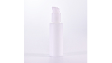 Flat Shouder Cylinder Shape White Glass Lotion Bottle