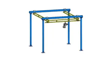 2tons Flexible Beam Monorail Free Standing Light Overhead Bridge Crane System Supplier1
