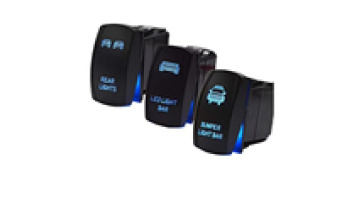 5Pin LED Rocker Light Bar Switch 20A/12V SPST On/Off Blue1
