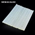 NEWACALOX 20Pcs 11mm White/Black Hot Melt Glue Sticks for Electric Glue Gun Craft Album DIY Tools for Alloy Repair Accessories