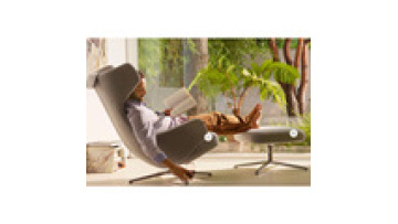 Modern Living Room furniture Accent Chairs with Ottoman Glass Fiber Reinforced Plastic Body Stainless Steel Leg1
