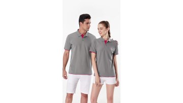 High grade color blocking 200g lapel polo shirts classic men's two-color stitching pique mesh business polo shirts1