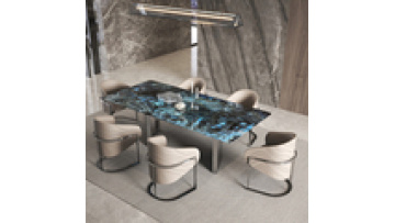 Italian marble rectangular shape dining table stainless steel legs modern light luxury sintered stone dining table1