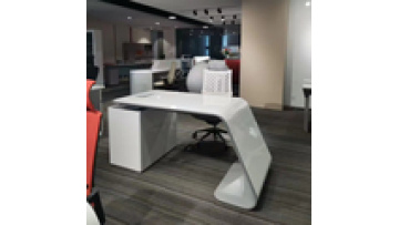 1.6m,2.0m,2.4m High Quality E1 MDF Luxury White and Grey Gloss Paint Home Office Table High Tech ManagerExecutive Office Desk1