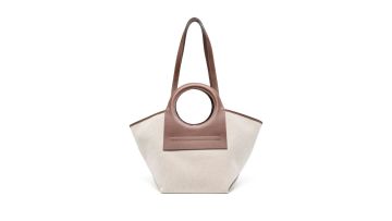 Retro Leather Handle Canvas Handbag