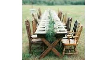 High Quality  Commercial Furniture Rectangle Shape Nature Wood Hotel Wedding Outdoor Folding Wooden Banquet Table1
