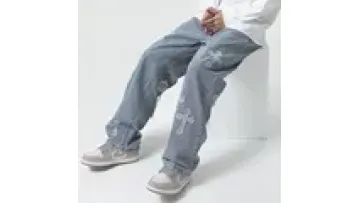 Custom High Quality Jeans Fashion Streetwear Hip Hop Baggy Jeans Trousers Mens Denim Pants1