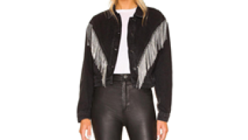 Bulk Wholesale Women Designer Jackets Rhinestone Fringe Tassel Formal Jean Jacket with Logo1