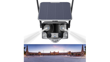 solar camera dual lens cctv security 